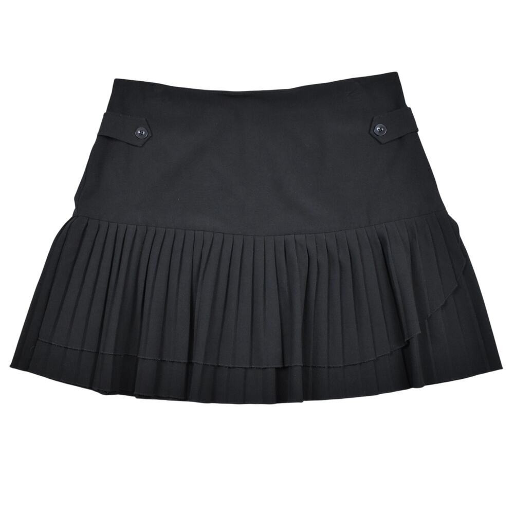 Black Pleated Skirt Womens 14 Large Coquette Preppy Y2K Dark Academia Alt Grunge